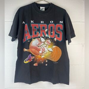 Vintage 90s Akron Aeros T Shirt  Dynasty Legends MiLB